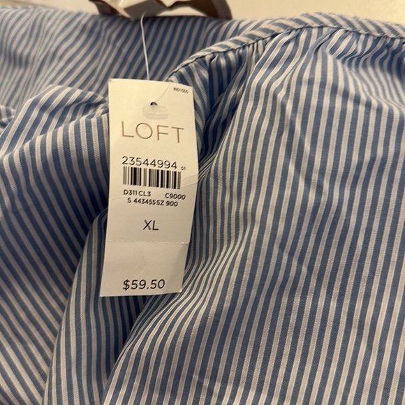 NWT Loft one shoulder seersucker blouse - Picture 5 of 5